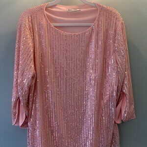 Grace Karin Pink Sequin Party Blouse Size XL